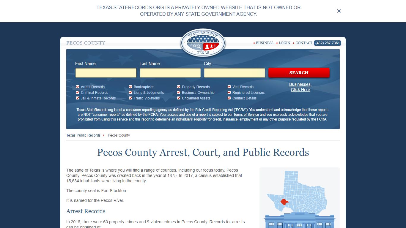 Pecos County Arrest, Court, and Public Records