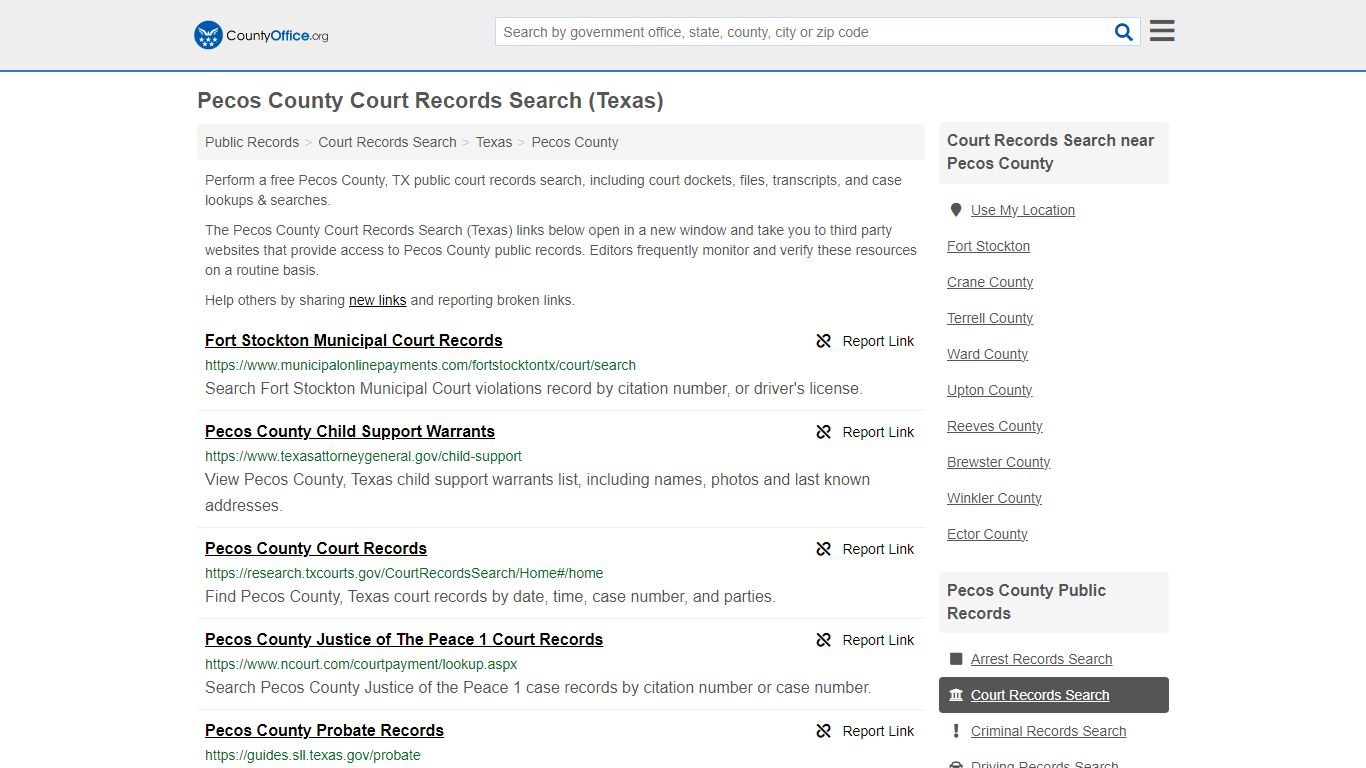 Court Records Search - Pecos County, TX (Adoptions, Criminal, Child ...