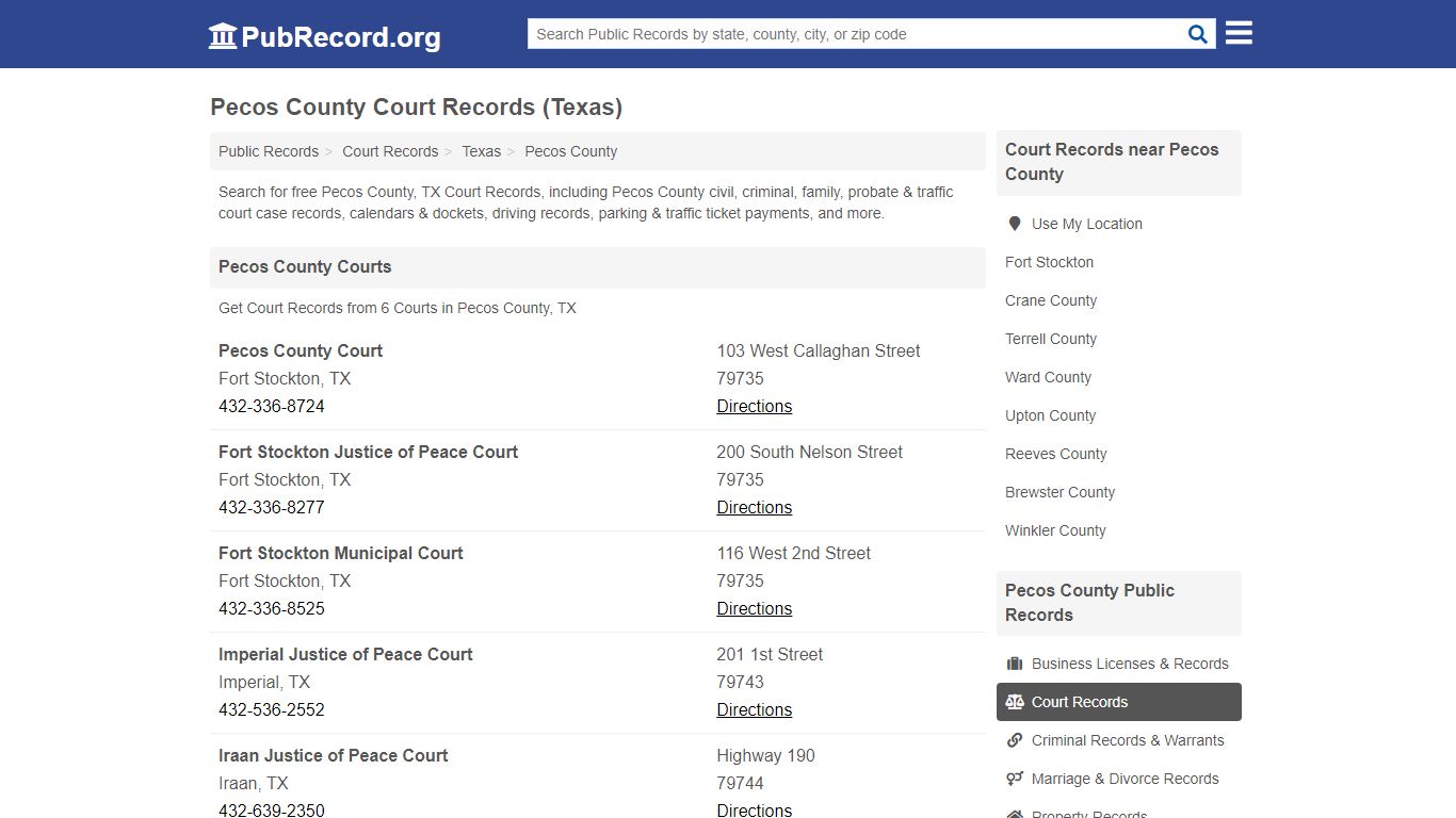 Free Pecos County Court Records (Texas Court Records)
